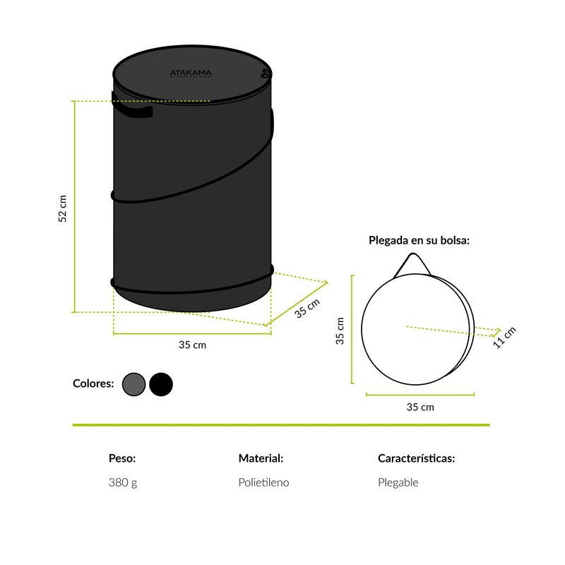 Basurero de reciclaje plegable Toltén